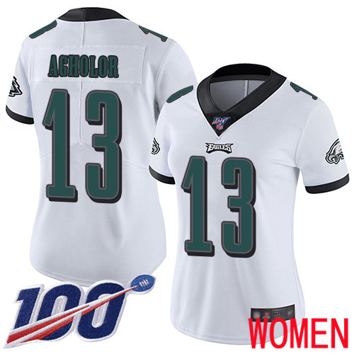 Women Philadelphia Eagles 13 Nelson Agholor White Vapor Untouchable NFL Jersey Limited Player Season
